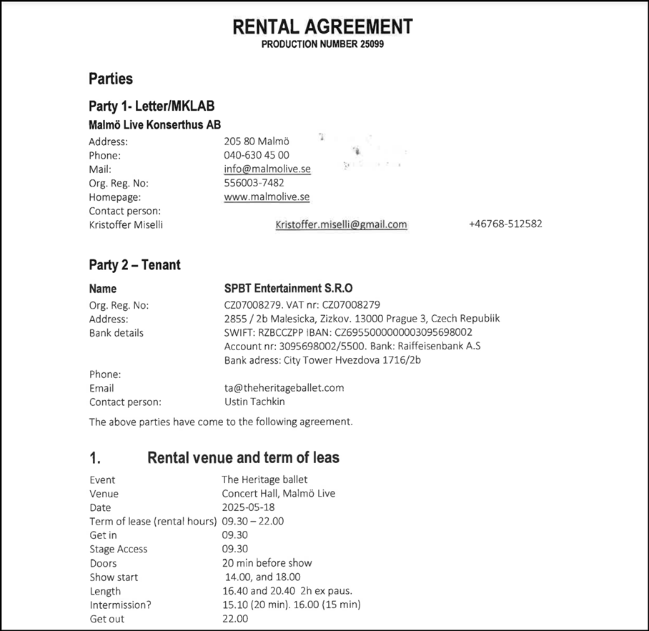 A rental agreement with a few words

Description automatically generated with medium confidence